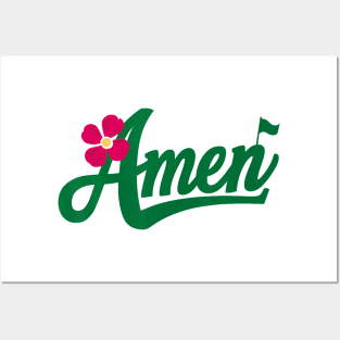 Amen Master Golf Tournament Golfing Girl Pink Flower Posters and Art